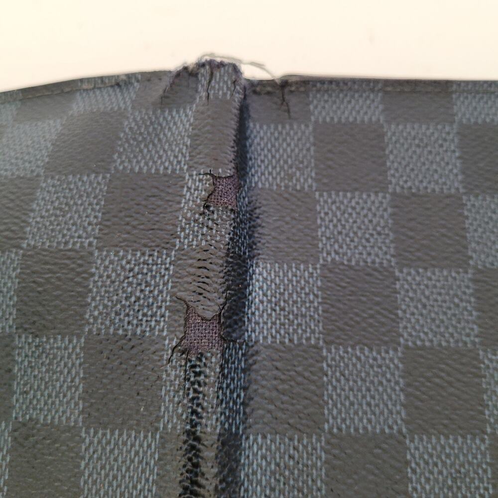 Vintage Louis Vuitton Damier Brazza Wallet Colalt Blue Black Bi-Fold Large Check - Picture 12 of 15